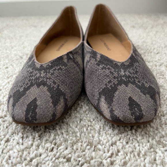 Lucky Brand Alba Flat Grey/Black Snakeskin Leather Suede Women’s Size 8.5M - Picture 3 of 6